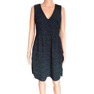 Mads Norgaard Black White Polka Dot v Neck Mini Dress 38 Small